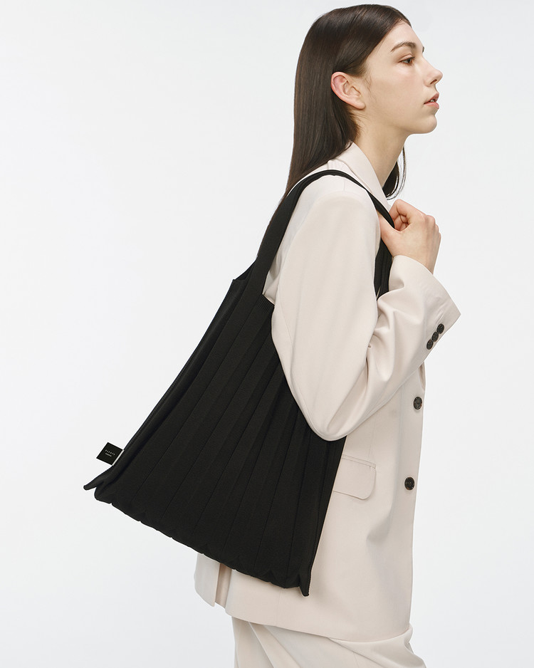 韓國 PLEATS MAMA - Shoulder Bag Blacknew Icon